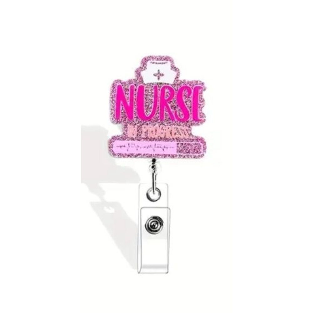Pink Nurse Badge Reel